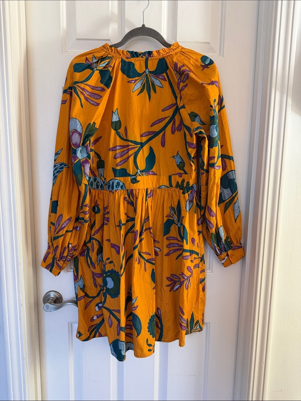 Anthropologie let me be V-Neck Long Sleeve Mini Dress in Mustard medium - Picture 7 of 9